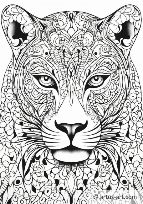 Pagina de colorat cu leopardul